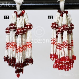 6 Pieces Beaded Tassel Christmas DIY Crafting Jewelry Charms Embellishment Bridal Latkans Tiebacks Decorative Indian Handmade Viscose Thread