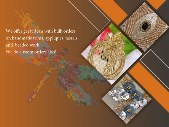 Handmade Browns & Golds Om Mandala Embroidered Patches Handmade Browns & Golds Om Mandala Embroidered Patches