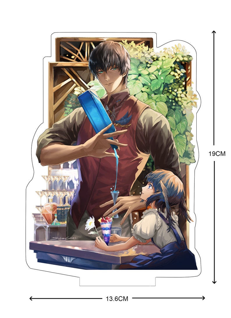 Meteion & Hermes Bar Version Standee FFXIV Fan-made Merchandise Stock Available image 3