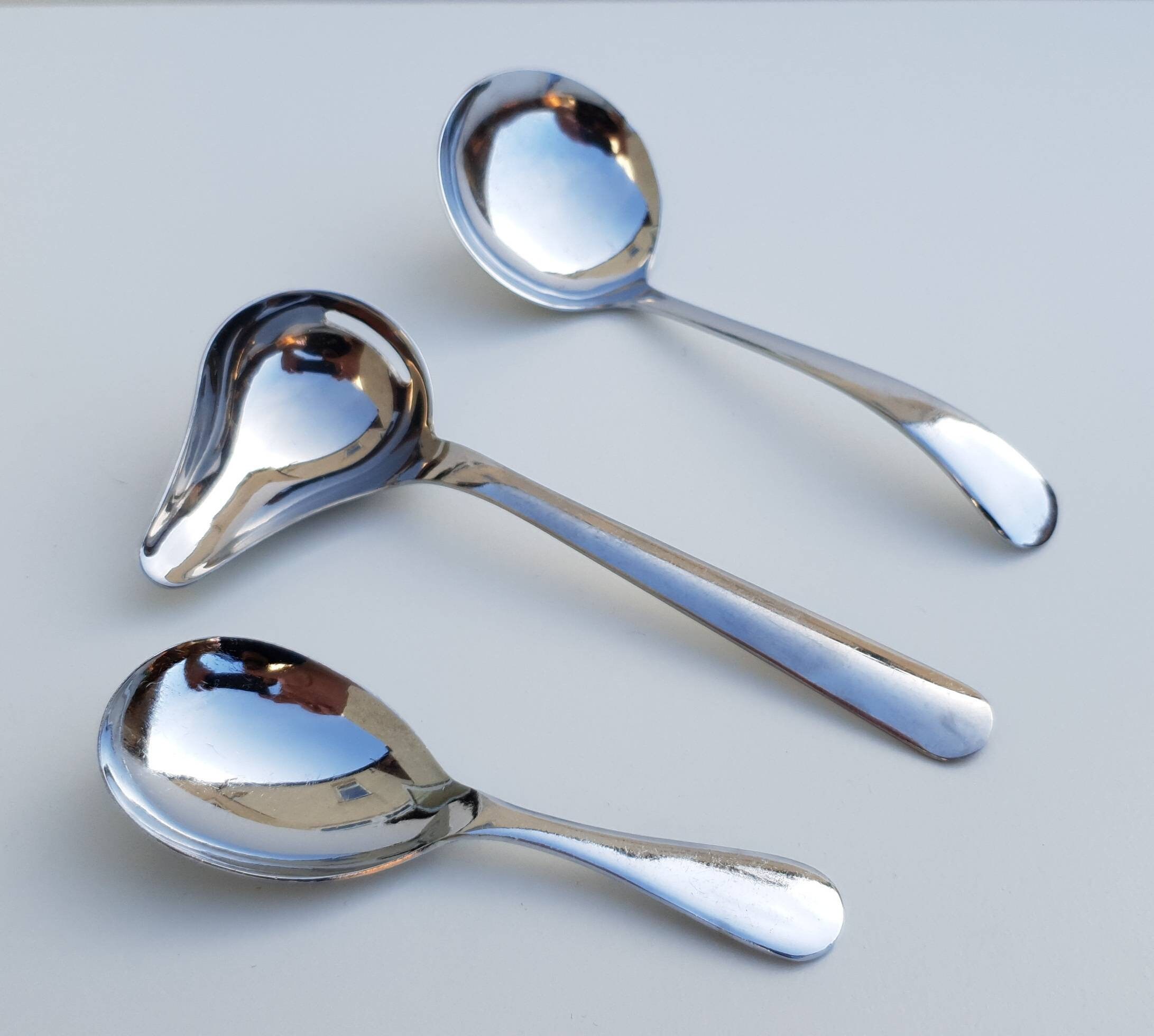 Vintage Set Of 3 Medicine Spoons Stainless Chromium Plate Etsy