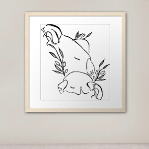 Native Australian Animal Artwork, Instant Download, Native Australian Animals, Koala and Kangaroo, Kids Room Art - Black and White