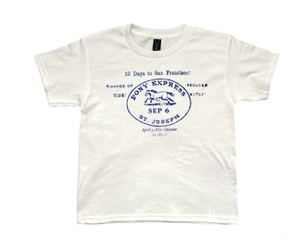 Retro Pony Express T-Shirt: Handmade Screen Print Baby Tee 90s y2k