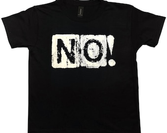Retro “no!” Baby Tee: Retro Screen Print 90s Y2K graphic T-Shirt, vintage style, baby tee fit tshirt, pop art