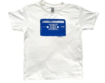 Handmade Cassette Tape Baby Tee: Retro 90s Y2K Screen Print graphic tshirt,  vintage style