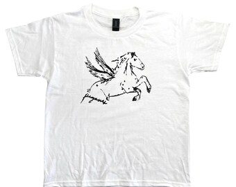 Pegasus constellation Tape Baby Tee: Retro Graphic Tshirt, Screen Print, 90s, y2k, vintage style, zodiac, screen print Tshirt
