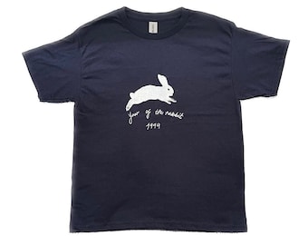 Year of the Rabbit 1999 Baby Tee: Hand Screen Printed Graphic T-Shirt 90s Chinese zodiac