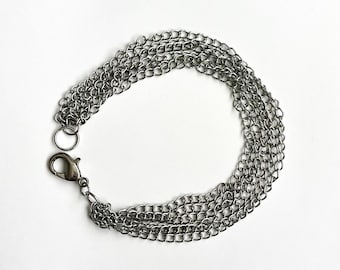 chain bundle bracelet- stainless steel chain/zinc alloy clasp, unisex jewelry, rock alternative style