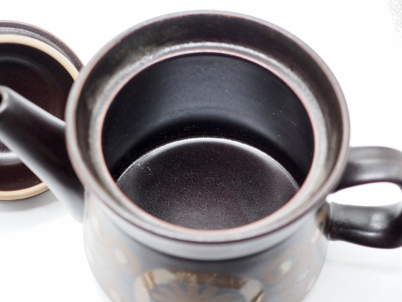 Denby Arabesque Big Teapot Vintage 70s Stoneware England, 2 Pint, 1