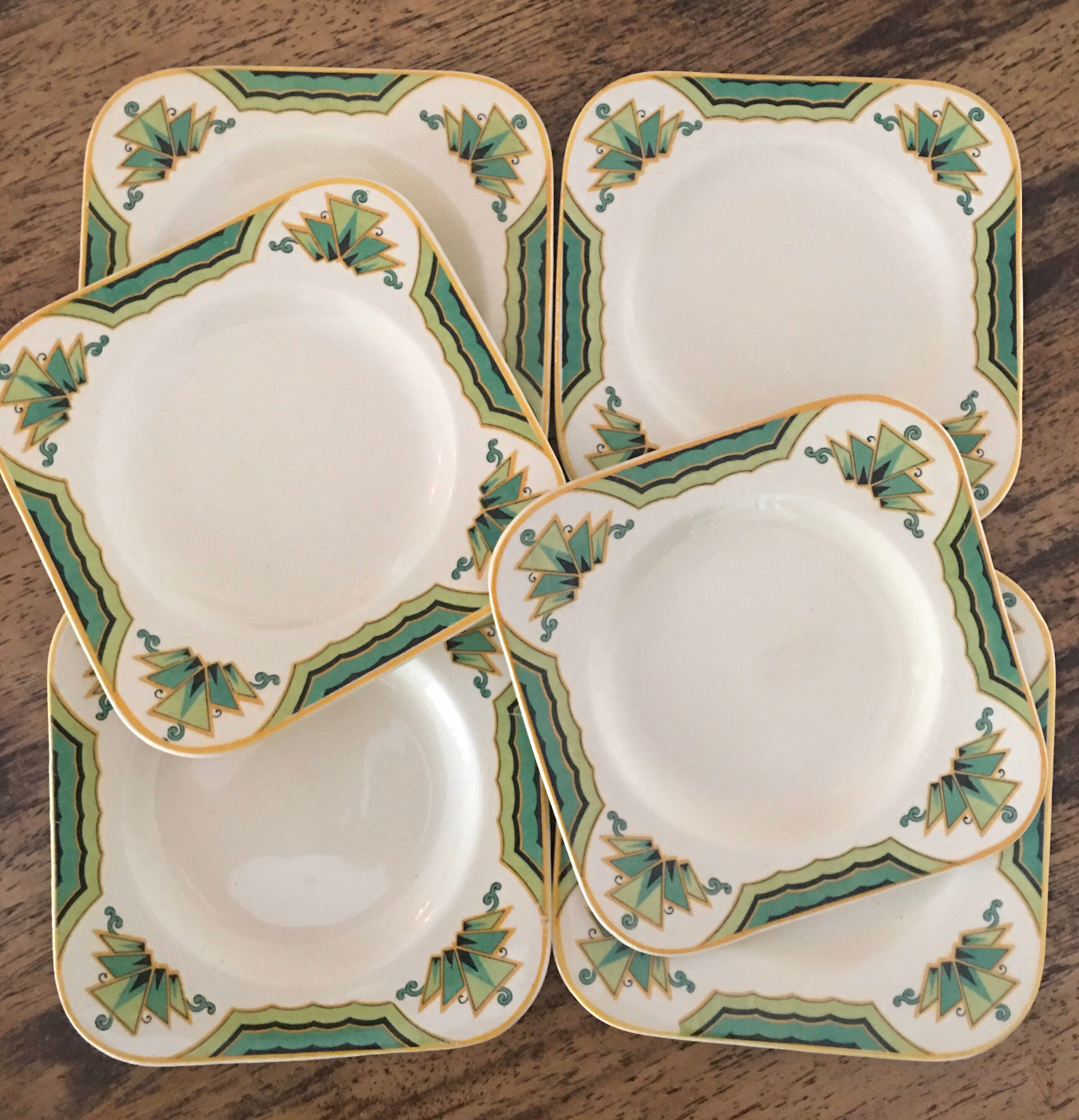 Vintage Woods Ivory Ware Art Deco Plates Six of in Amazing Etsy