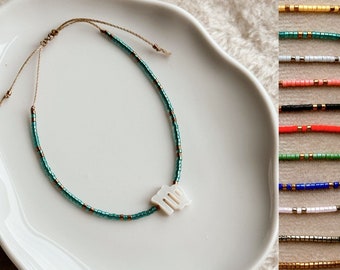 Custom Zodiac Bracelet, Personalized Horoscope Bracelet, Adjustable String Bracelet, Tiny Beaded Bracelet, Birthday Gift for sister, Mom