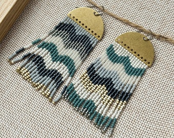 Long Tassel Dangle Earrings, Handmade unique Fringe Earrings, Boho Jewelry, Beaded Earrings, Gifts for Women, Festival chic