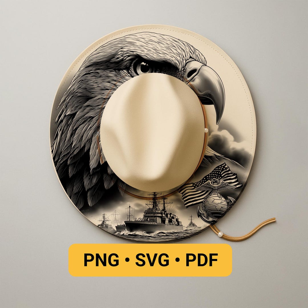 Marines Veteran Hat Burning Pyrography Design, Military Laser Engraving ...