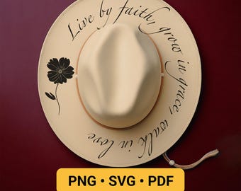 Christian Hat Burning Design, Pyrography Stencil Hat Laser Engraving Design, Quote Hat Burning Pattern, Wide Brim Hat Burning Template