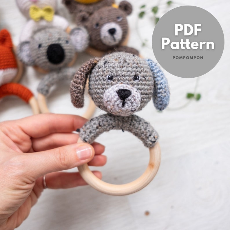 Rattle dog CROCHET PATTERN Amigurumi DOG rattle crochet Etsy