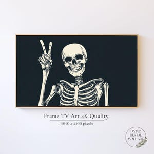 Skeleton Halloween Frame TV Art, Samsung Frame Tv Art, Funny Skeleton Poster Frame TV, Fall Tv Art, Spooky Halloween Art Decor, Fall Decor