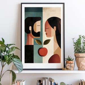 Adam and Eve Wall Art, Garden of Eden, Christian Nursery decor, Genesis Art, Scripture Print, Kids Room Wall Decor, Nursery Wall Art