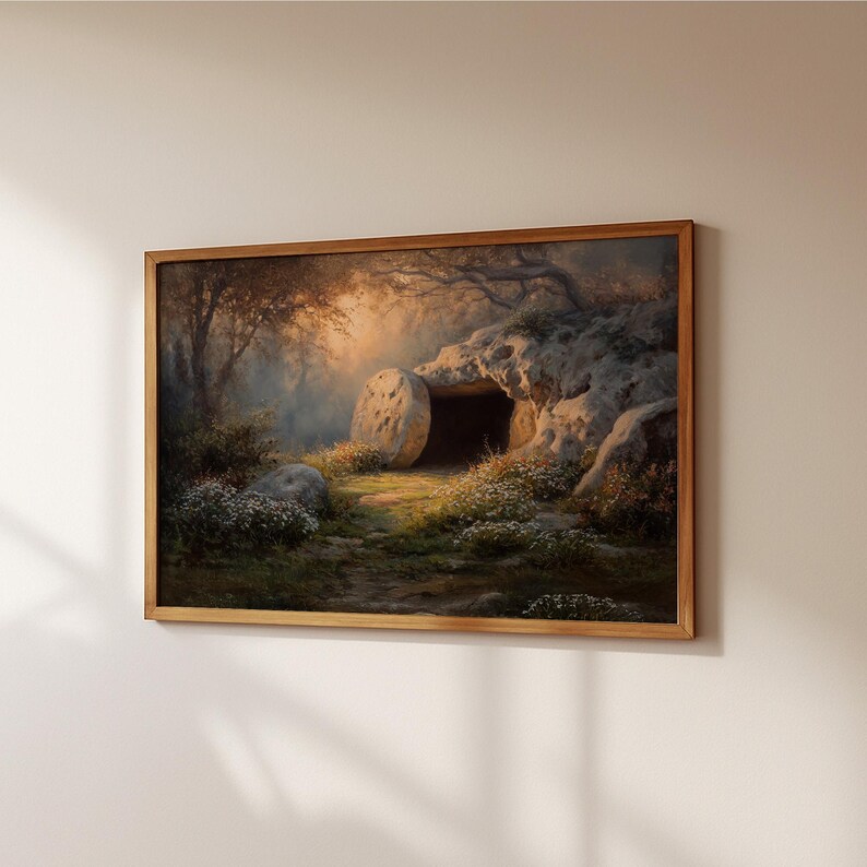 He is Risen Wall Art, the Tomb is Empty, Christian Art Printable, Jesus ...