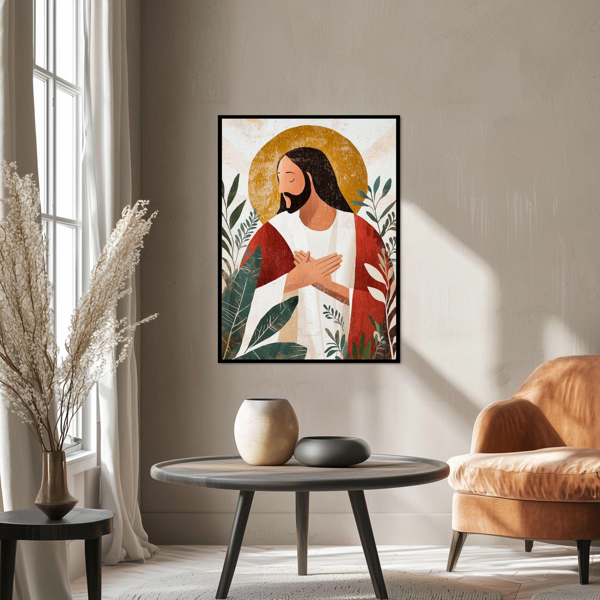 Jesus Portrait Wall Art, DIGITAL PRINT, Modern Christian, Jesus Art ...