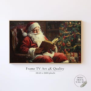 Santa Claus Frame TV Art, Christmas Frame Tv Art, Vintage Christmas Tv Art, Christmas Santa Wall Art, Holiday Decor Winter Frame Art Decor