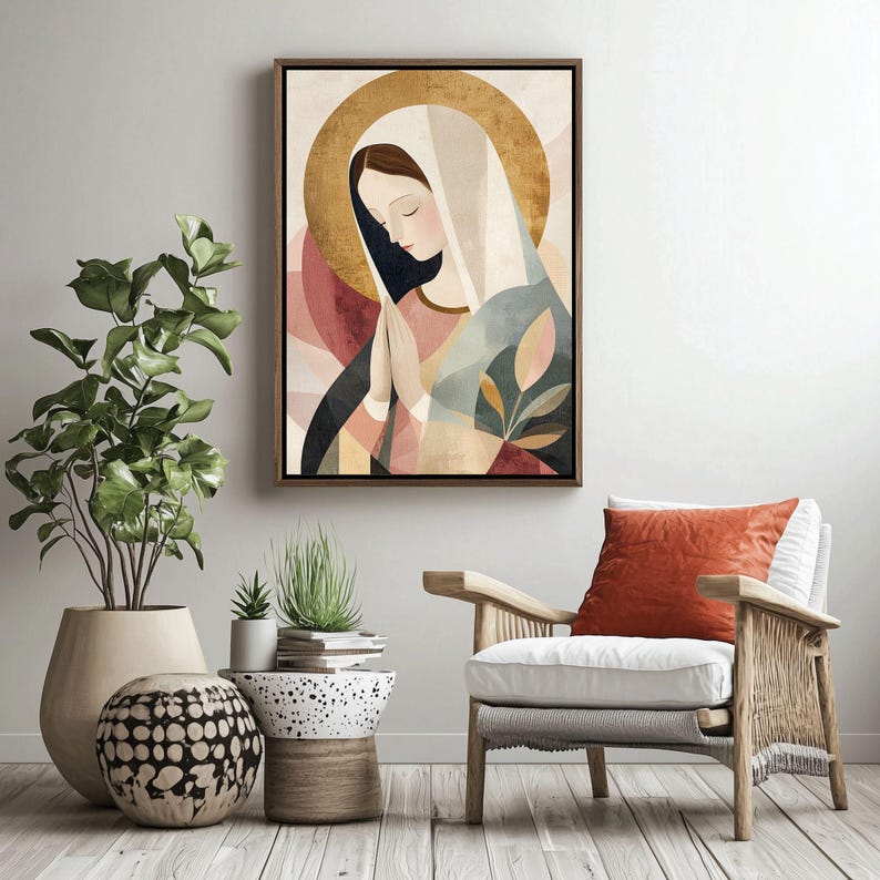 Mother Mary Wall Art, Christian Wall Art, Blessed Virgin Mary Catholic ...