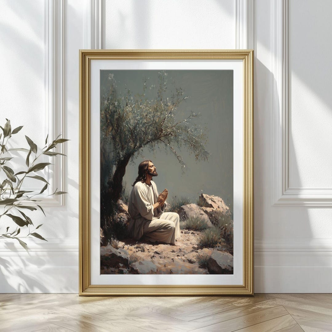 Garden of Gethsemane Wall Art, DIGITAL PRINT, Jesus Praying in the ...