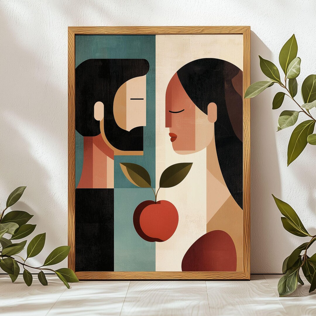 Adam and Eve Wall Art - Garden of Eden Modern Christian Print - Genesis ...