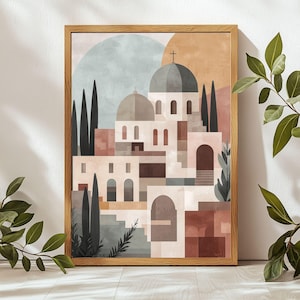 Jerusalem Wall Art, Modern Christian Art Prints, Bible Art Printable, Scripture Wall Art, Jesus Art Wall, Bible Art, Old Jerusalem Painting