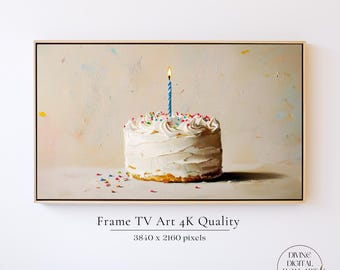 Happy Birthday Samsung Frame TV Art, Birthday Cake Themed Frame TV Art for Birthday, Party Tv Art, Birthday Frame Art Tv, Digital Download