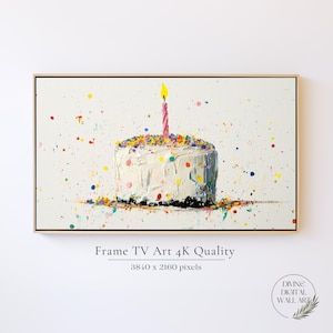 Alles Gute zum Geburtstag Samsung Frame TV Art, Geburtstagskuchen Themed Rahmen TV Art für Geburtstag, Party Tv Art, Geburtstagsrahmen Art Tv, digitaler Download