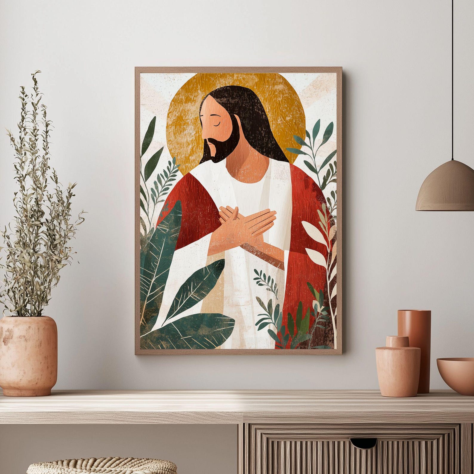 Jesus Portrait Wall Art, DIGITAL PRINT, Modern Christian, Jesus Art ...
