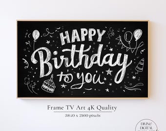 Happy Birthday Samsung Frame TV Art, Birthday Cake Themed Frame TV Art for Birthday, Party Tv Art, Birthday Frame Art Tv, Digital Download