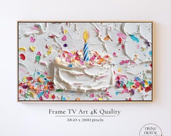 Happy Birthday Samsung Frame TV Art, Birthday Cake Themed Frame TV Art for Birthday, Party Tv Art, Birthday Frame Art Tv, Digital Download