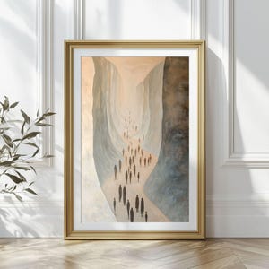 Moses Parting the Red Sea wall art, DIGITAL PRINT, Bible art, Crossing the Red Sea art print, Modern Christian, Bible Wall Art Christian