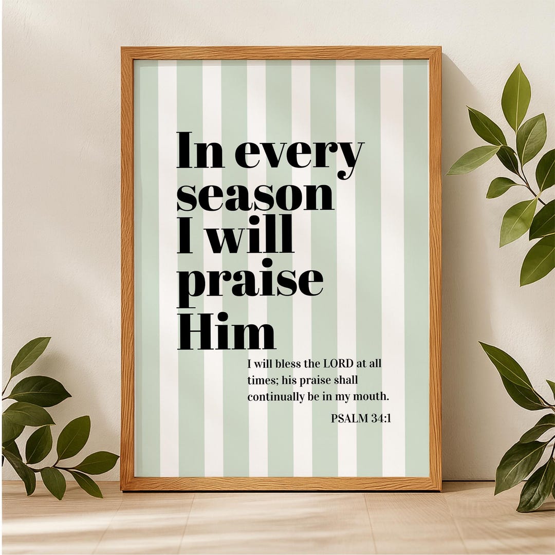 Psalm 34 Bible Verse Wall Art, Christian Print, Scripture Poster, Bible ...