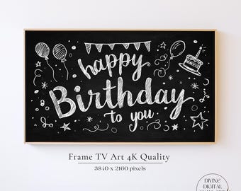 Happy Birthday Samsung Frame TV Art, Birthday Cake Themed Frame TV Art for Birthday, Party Tv Art, Birthday Frame Art Tv, Digital Download