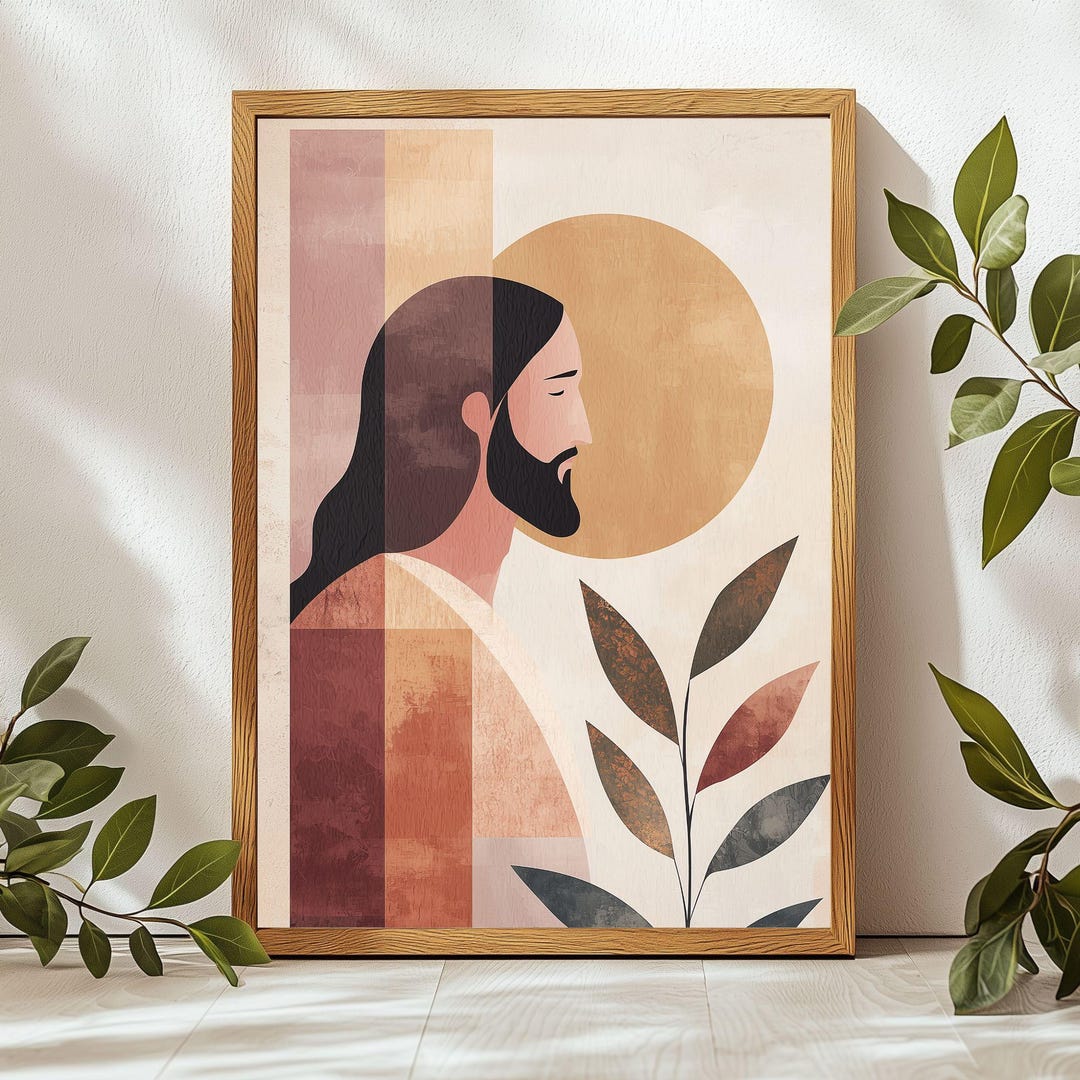 Jesus Portrait Wall Art, DIGITAL PRINT, Modern Christian, Jesus Art ...