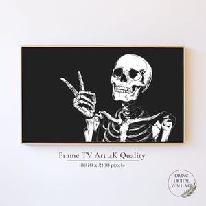 Skeleton Halloween Frame TV Art, Samsung Frame Tv Art, Funny Skeleton Poster Frame TV, Fall Tv Art, Spooky Halloween Art Decor, Fall Decor