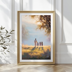 Christ with Kids, Jesus Walking with Children Wall Art, Jesus and Kids, Jesus Portrait, Jesus Art Printable, Jesus Wall Art, Jesus Painting