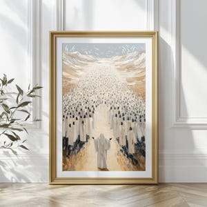 Moses Parting the Red Sea wall art, DIGITAL PRINT, Bible art, Crossing the Red Sea art print, Modern Christian, Bible Wall Art Christian