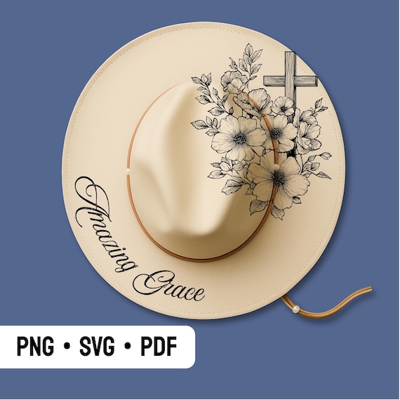 Hat Engraving Design for Cowboy Hat, Bible Verse Hat Burning Stencil, Wide Brim Hat Burning Template, Cross and Rose Laser Pyrography Design