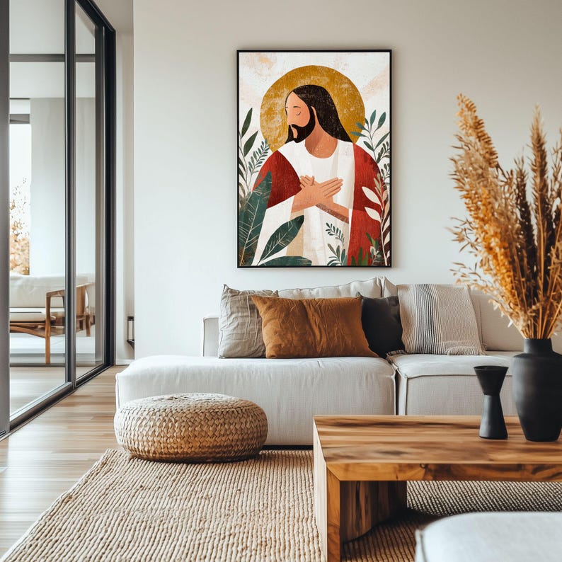Jesus Portrait Wall Art, DIGITAL PRINT, Modern Christian, Jesus Art ...