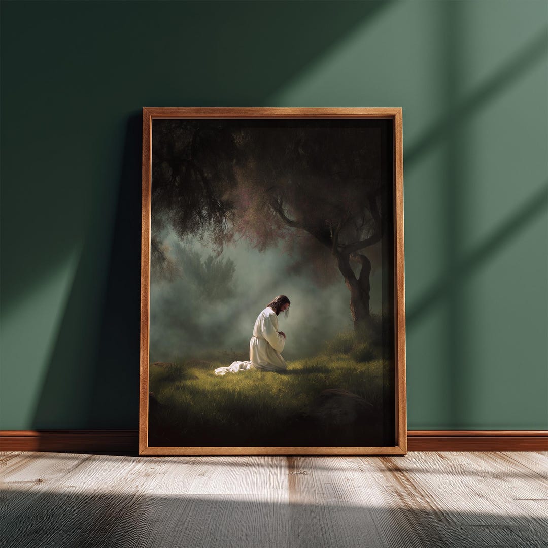 Garden of Gethsemane Wall Art, DIGITAL PRINT, Jesus Praying in the ...