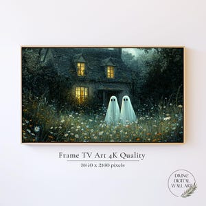 Ghost Family Samsung TV Frame Art, Halloween Frame TV Art, Two Ghost Frame TV, Fall Tv Art, Ghost Painting Frame Art Tv, Cute Halloween