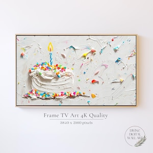 Happy Birthday Samsung Frame TV Art, Birthday Cake Themed Frame TV Art for Birthday, Party Tv Art, Birthday Frame Art Tv, Digital Download