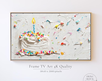 Happy Birthday Samsung Frame TV Art, Birthday Cake Themed Frame TV Art for Birthday, Party Tv Art, Birthday Frame Art Tv, Digital Download