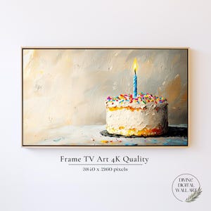 Birthday Frame TV Art, Happy Birthday Samsung TV Frame Art, Anniversary Themed Frame TV for Birthday, Party Tv Art, Birthday Frame Art Tv