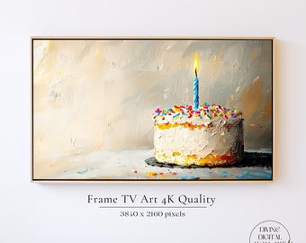 Birthday Frame TV Art, Happy Birthday Samsung TV Frame Art, Anniversary Themed Frame TV for Birthday, Party Tv Art, Birthday Frame Art Tv