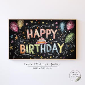 Birthday Frame TV Art, Happy Birthday Samsung TV Frame Art, Anniversary Themed Frame TV for Birthday, Party Tv Art, Birthday Frame Art Tv