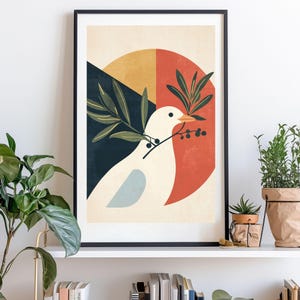 Dove Olive Branch Painting, Christian Kids Room Nursery decor, Bible verse wall Art, Christian Nursery Wall Art, Holy Spirit Wall Art Poster