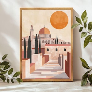 Jerusalem Wall Art, Modern Christian Art Prints, Bible Art Printable, Scripture Wall Art, Jesus Art Wall, Bible Art, Old Jerusalem Painting